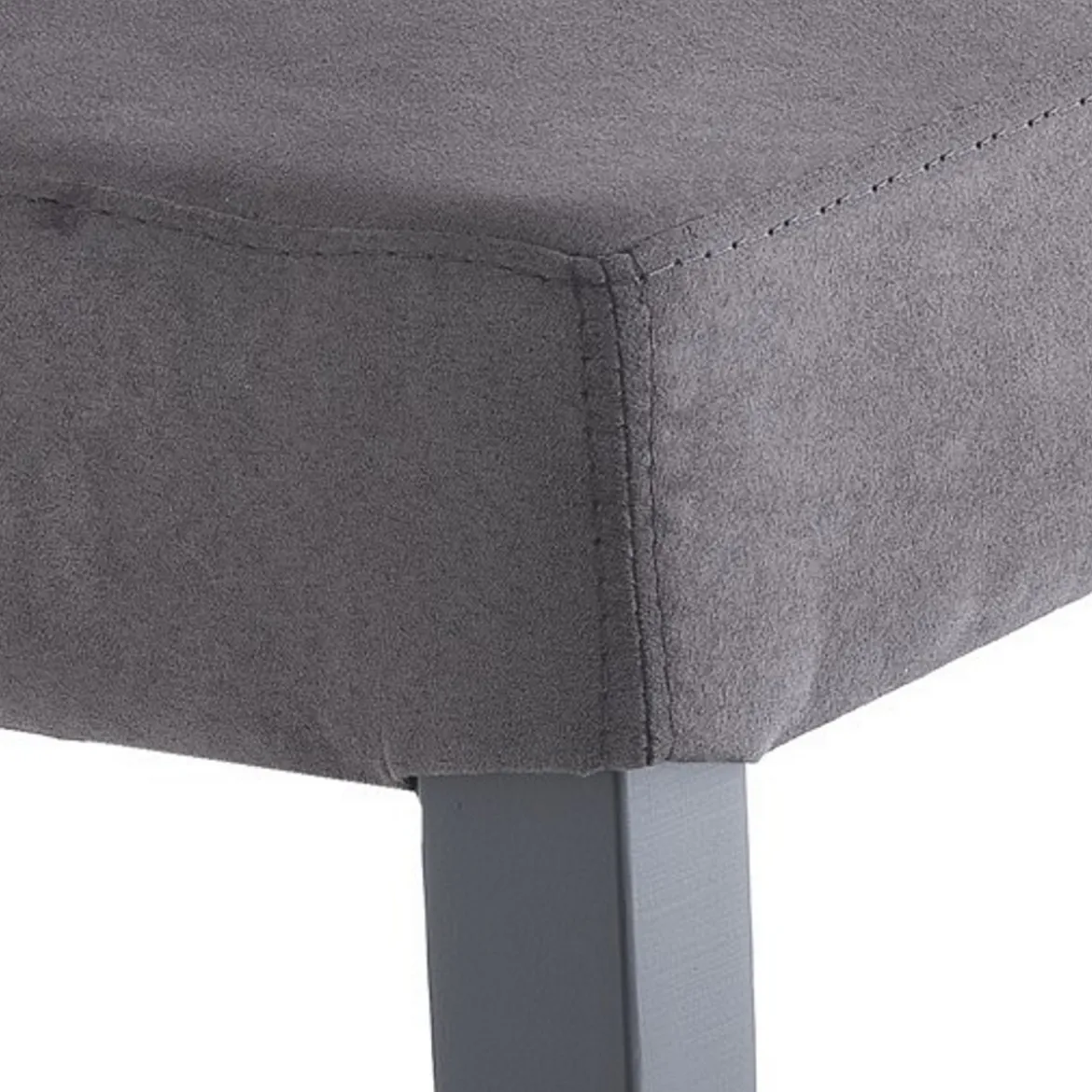 Lella Grey Sedia in Microfibra effetto Velluto Grigia e Legno Laccato, 46 x 45 x h100 cm - Made in Italy