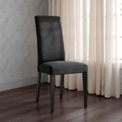 Lella Sedia in Tessuto Antracite, 46 x 45 x h100 cm - Made in Italy