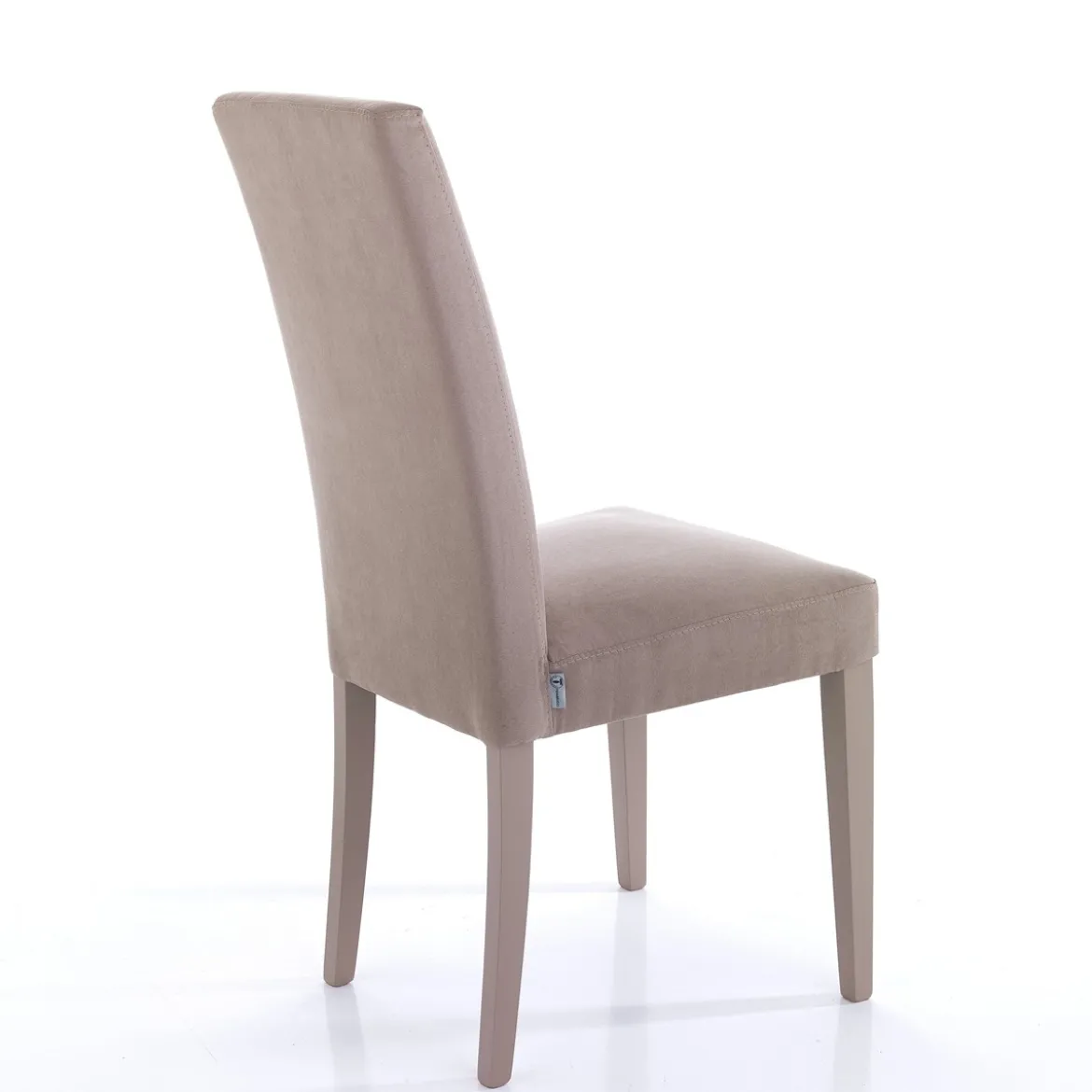 Lella Tortora Sedia in Microfibra effetto Velluto e Legno Laccato, 46 x 45 x h100 cm - Made in Italy