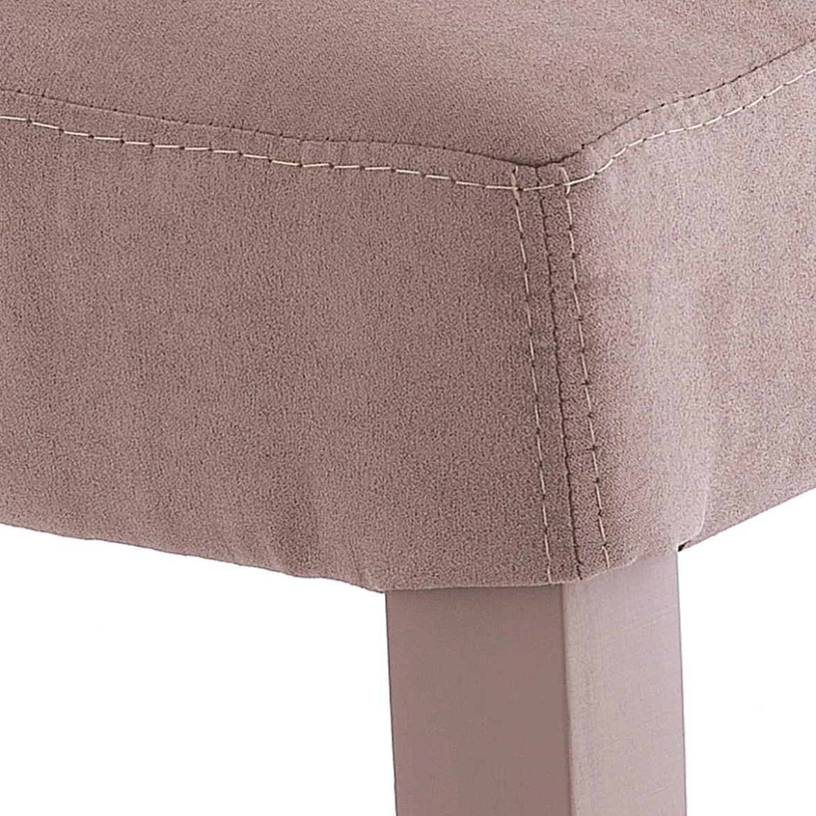 Lella Tortora Sedia in Microfibra effetto Velluto e Legno Laccato, 46 x 45 x h100 cm - Made in Italy