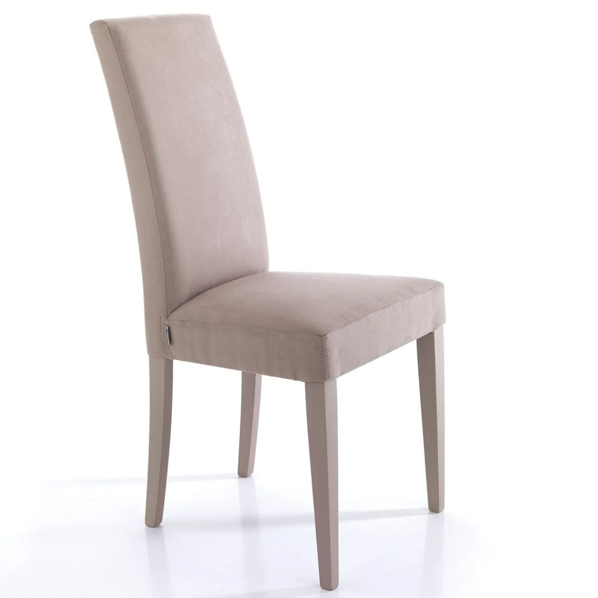 Lella Tortora Sedia in Microfibra effetto Velluto e Legno Laccato, 46 x 45 x h100 cm - Made in Italy