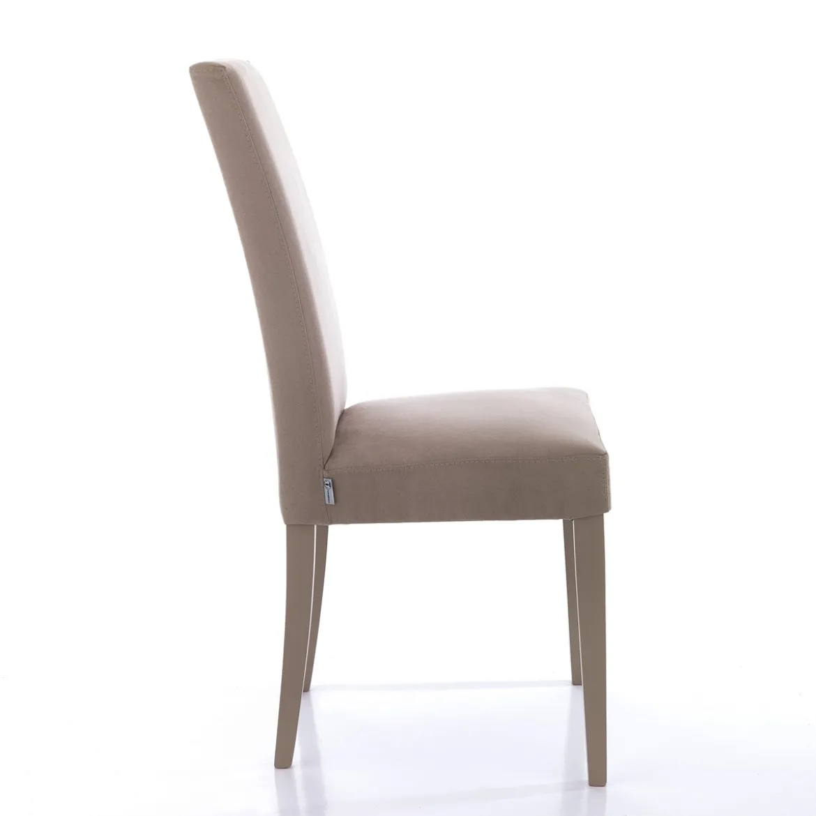Lella Tortora Sedia in Microfibra effetto Velluto e Legno Laccato, 46 x 45 x h100 cm - Made in Italy