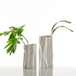 Ligio white vaso in ceramica colore bianco finitura opaca 14x14x26 cm