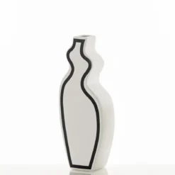 Linea-b vaso in ceramica colore bianco opaco 15x10x41 cm