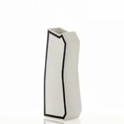 Linea-c vaso in ceramica colore bianco opaco 15x10x41 cm