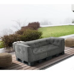Lines base black divano 2 posti basamento legno nero rivestimento cotone dimensioni l160 p80 h35 cm