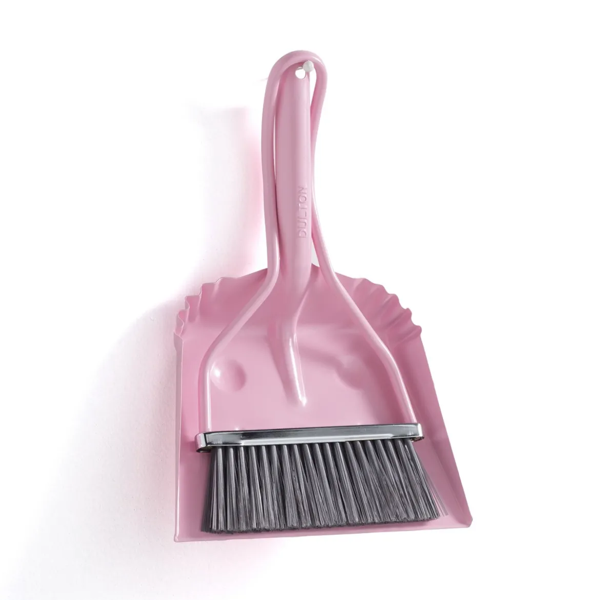 Litte smilly pink set pulizia paletta e scopino in metallo rosa lucido