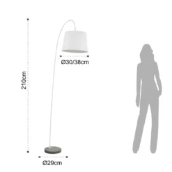 Little smarty white lampada da terra in metallo bianco opaco con paralume in tessuto bianco d29 h210 cm