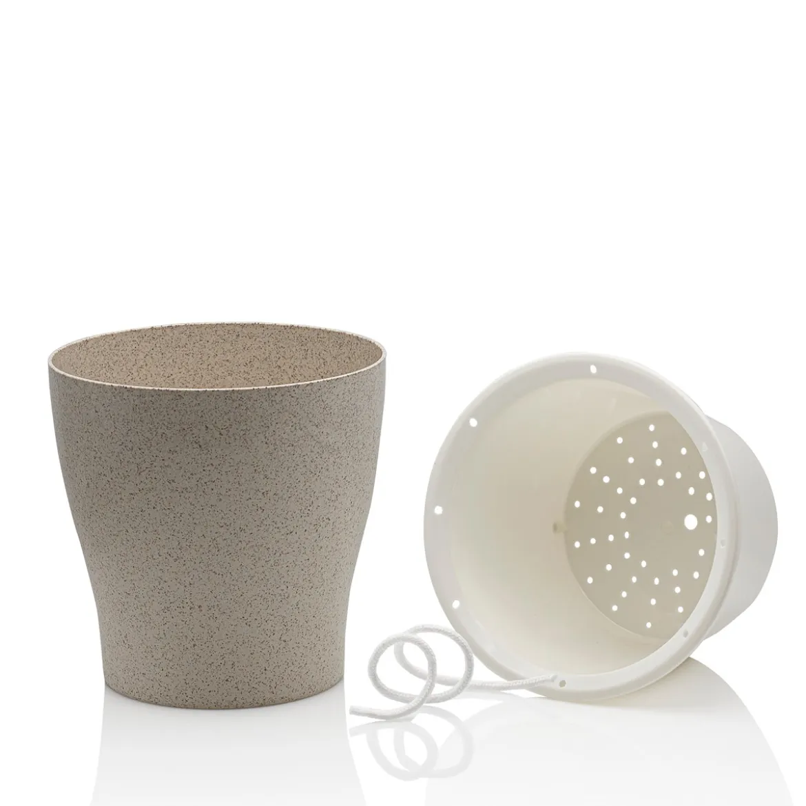 Loppy medium vaso autoinnaffiante per esterno e interno petunia beige d17.3xh17 cm