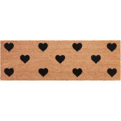 Love zerbino runner in fibre di cocco e pvc antiscivolo fantasia love cm 40x120x2