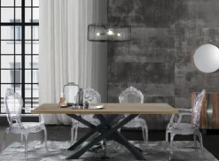 Ludo a lampadario in acciaio nero e oro opaco 3 lampade d60xh23 cm