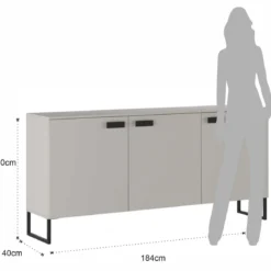 Madia 3 ante THESSA CASHMERE finitura Cashmere opaco H90 L184 P40