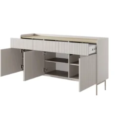 Madia MALENA colore Beige opaco Rovere Scandi cm H822 L153 P38
