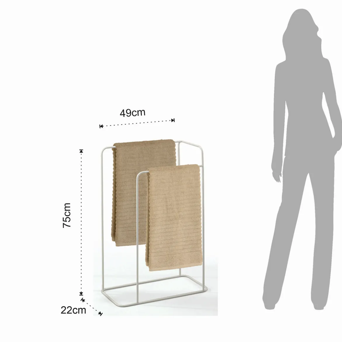 Madi colonna porta asciugamani in acciaio bianco opaco 49x22xh75 cm
