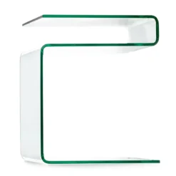 Magazine tavolino comodino in vetro curvato 48x40 h38 cm