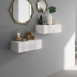 Mak comodino / cassetto sospeso finitura bianco opaco 45x26xh15 cm