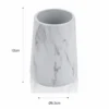 Marble b bicchiere portaspazzolini ceramica effetto marmo bianco opaco d8.3 h12 cm