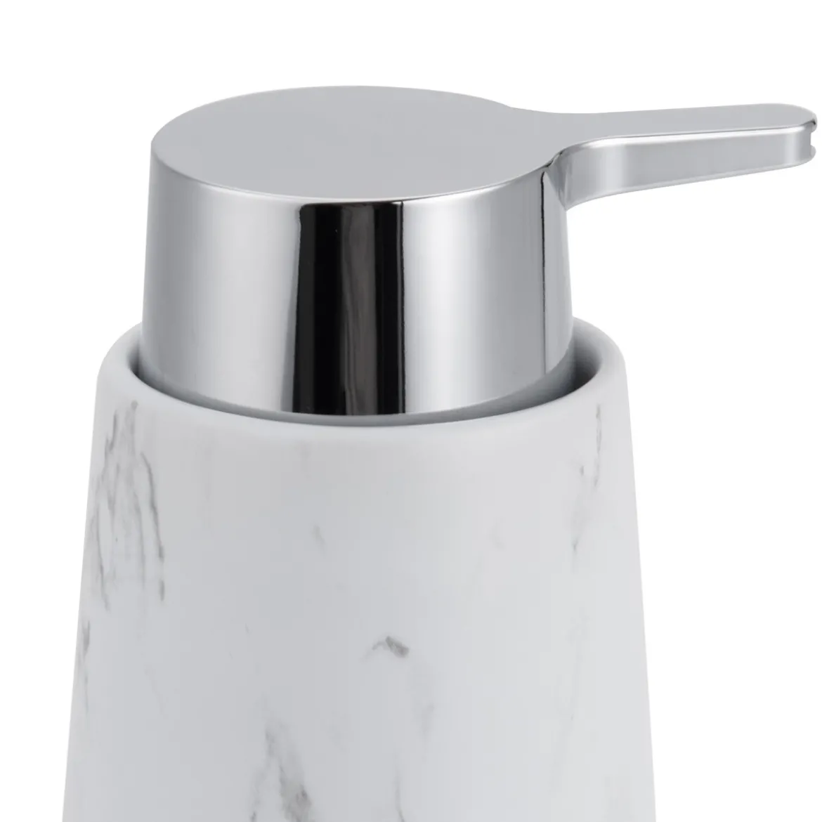 Marble b dispenser portasapone ceramica effetto marmo bianco opaco d8.3 h15 cm