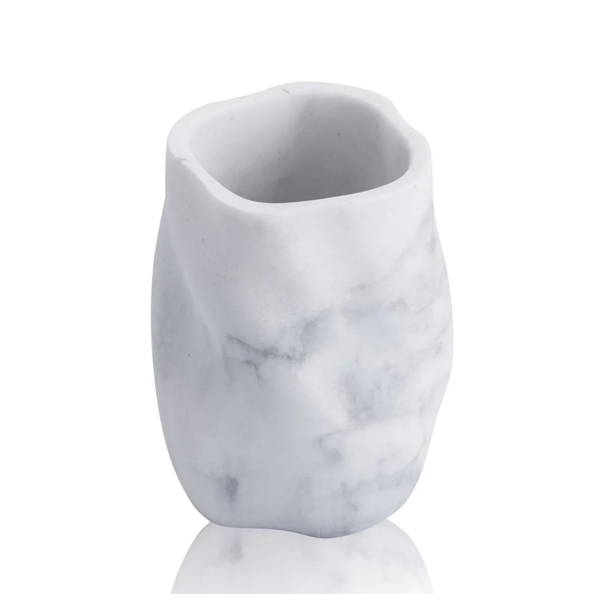 Marble bicchiere portaspazzolini in marmo 7.5x7.5 h10.5 cm