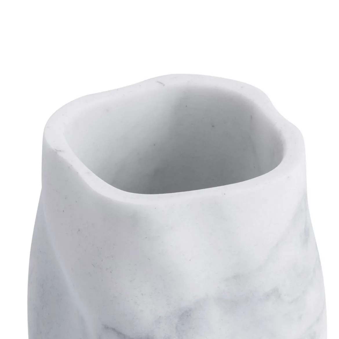 Marble bicchiere portaspazzolini in marmo 7.5x7.5 h10.5 cm