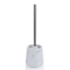 Marble b portaspazzolino toilette ceramica effetto marmo bianco opaco d11.8 h38.5 cm