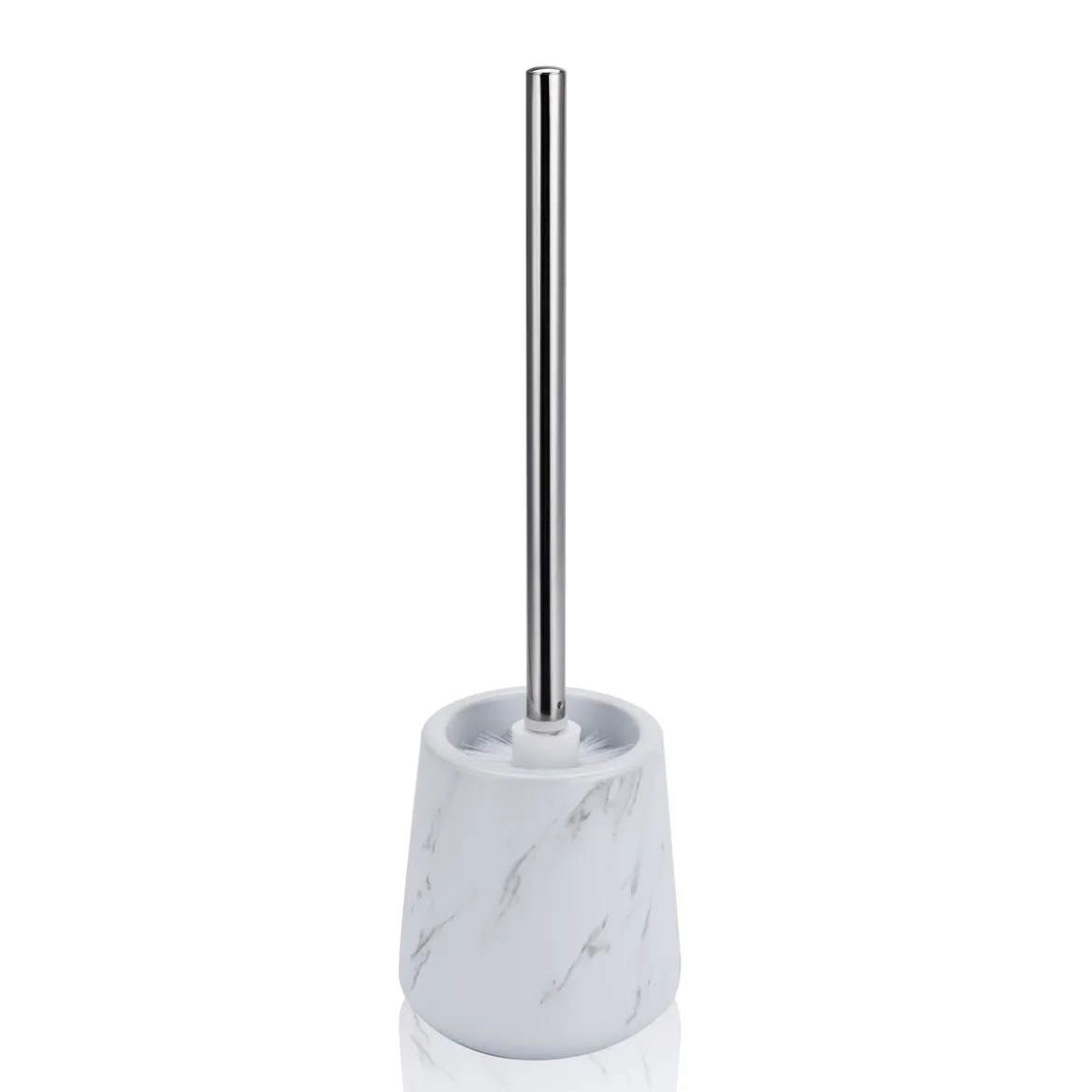Marble b portaspazzolino toilette ceramica effetto marmo bianco opaco d11.8 h38.5 cm