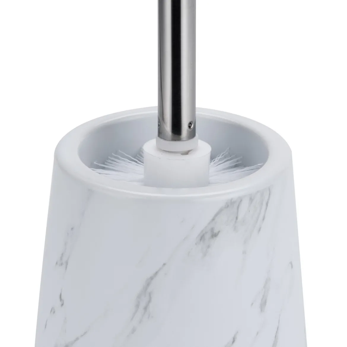 Marble b portaspazzolino toilette ceramica effetto marmo bianco opaco d11.8 h38.5 cm