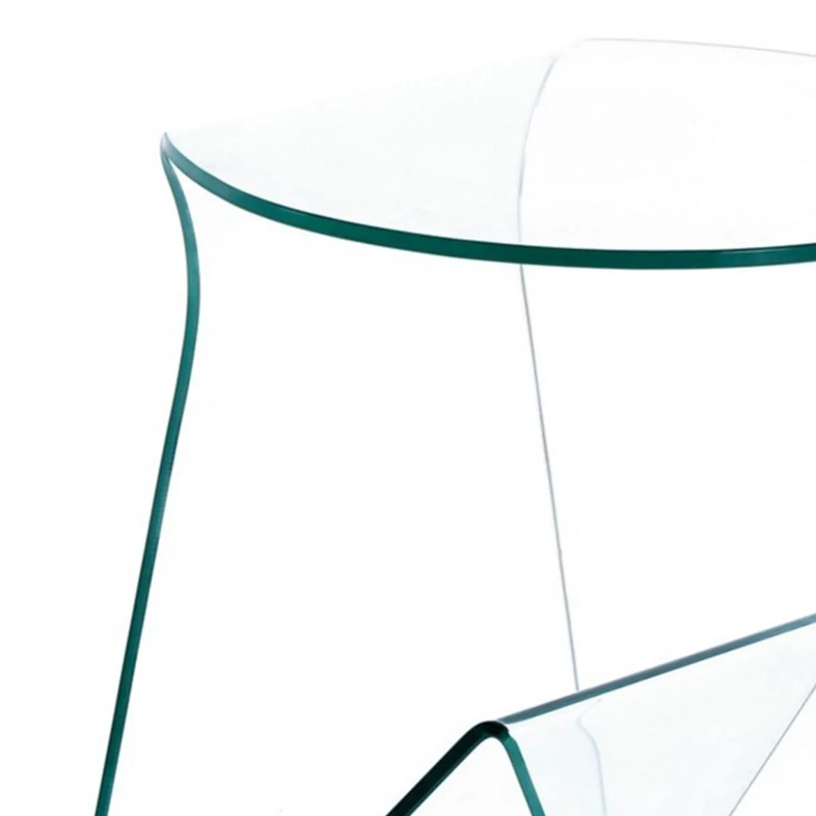 Mark tavolino comodino in vetro curvato 46x40 h55 cm