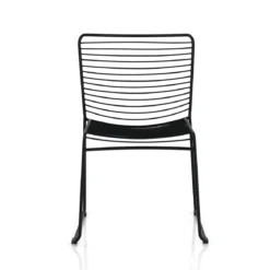 Martha black sedia interno esterno in acciaio colore nero opaco impilabile h.79 l.49 p.53 cm