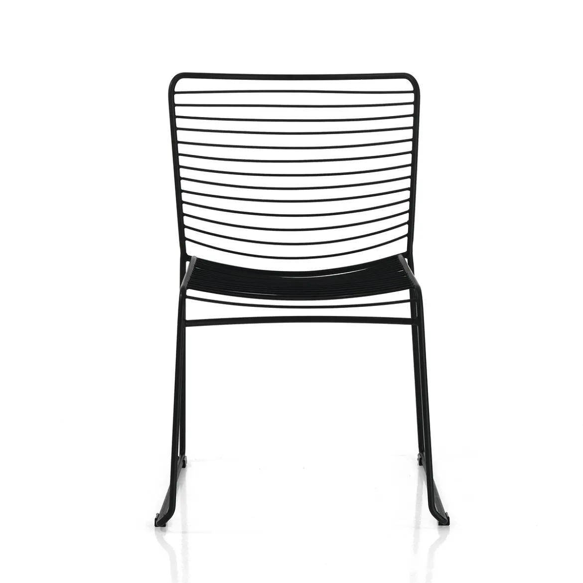 Martha black sedia interno esterno in acciaio colore nero opaco impilabile h.79 l.49 p.53 cm