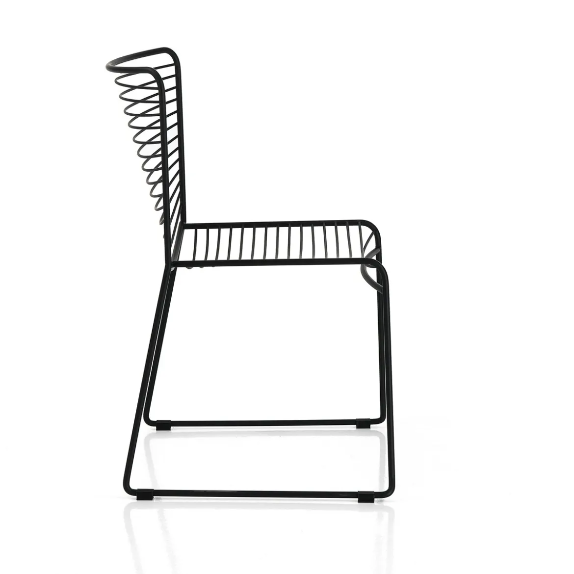 Martha black sedia interno esterno in acciaio colore nero opaco impilabile h.79 l.49 p.53 cm