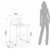 Martha white sgabello da interno / esterno in tessuto e acciaio bianco 55x51xh90 cm