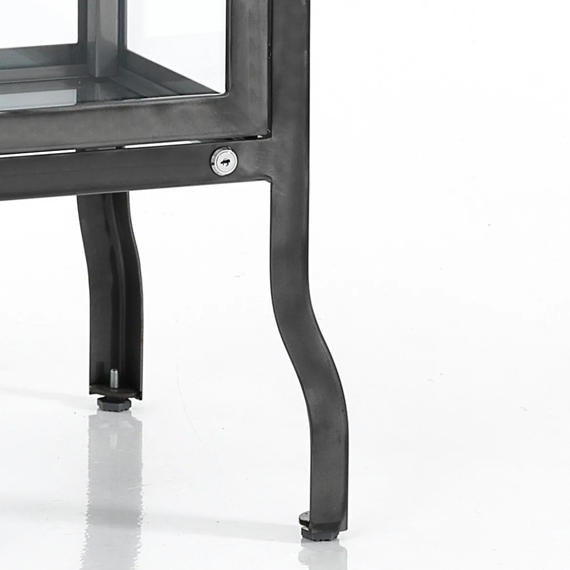 Mash vetrina 1 anta produzione dulton in acciaio con protezione trasparente finitura lucido l40 p45 h126 cm