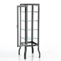 Mash vetrina 1 anta produzione dulton in acciaio con protezione trasparente finitura lucido l40 p45 h126 cm
