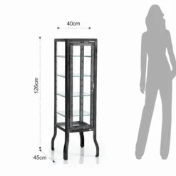 Mash vetrina 1 anta produzione dulton in acciaio con protezione trasparente finitura lucido l40 p45 h126 cm