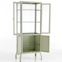 Mash white vetrina alta 4 anta produzione dulton in acciaio laccato di colore avorio lucido l72 p45 h171 cm