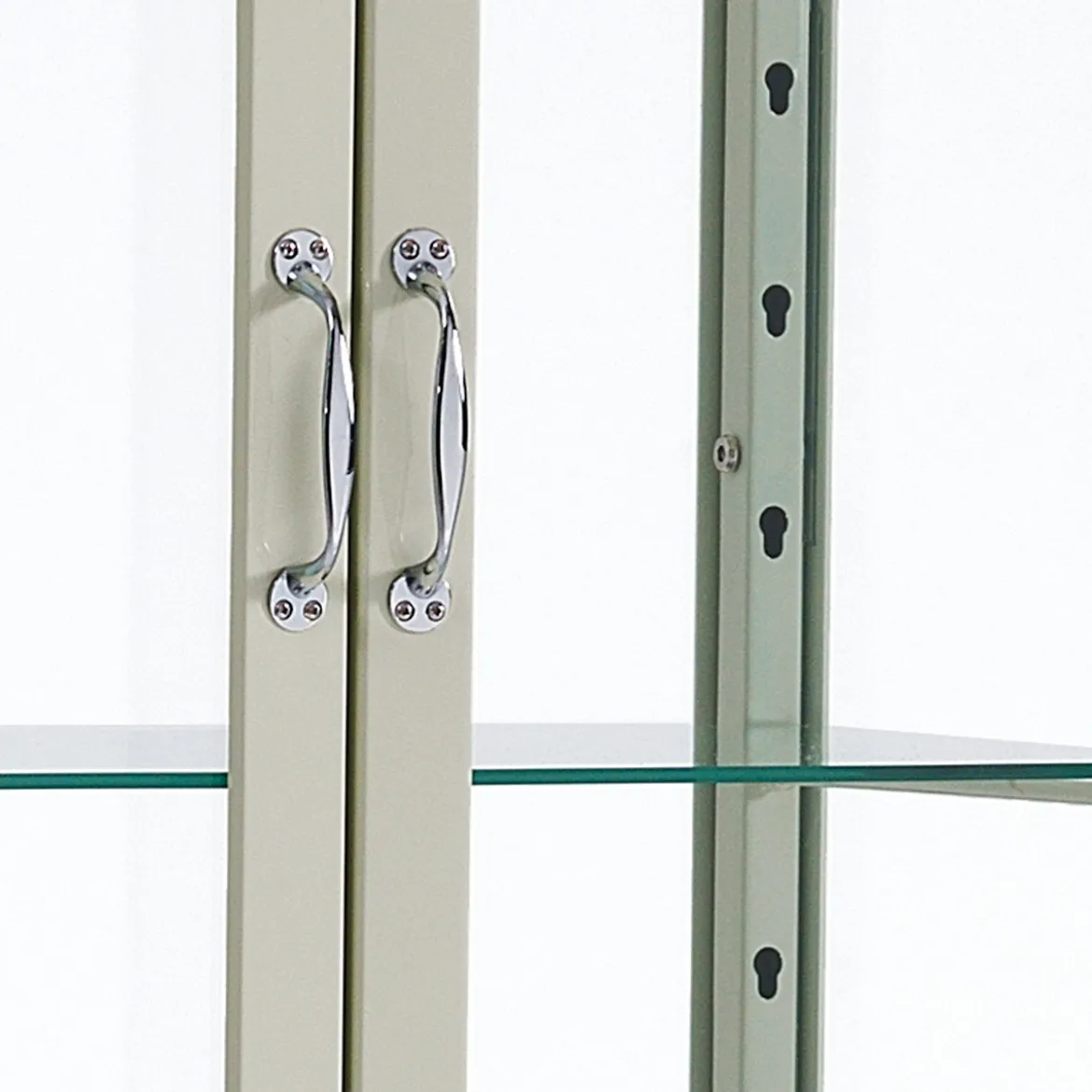Mash white vetrina alta 4 anta produzione dulton in acciaio laccato di colore avorio lucido l72 p45 h171 cm