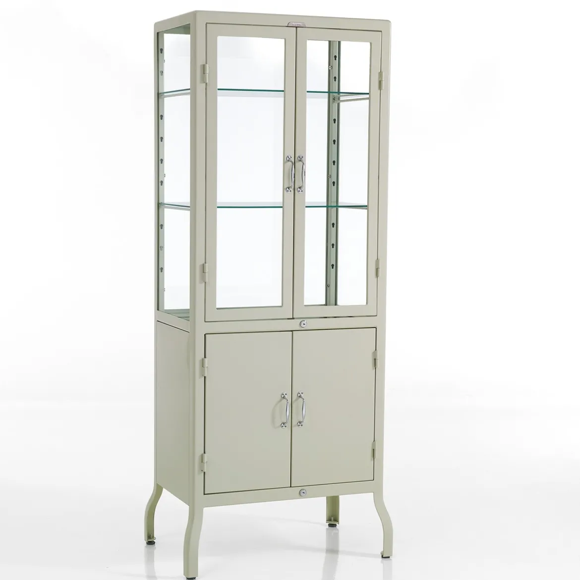 Mash white vetrina alta 4 anta produzione dulton in acciaio laccato di colore avorio lucido l72 p45 h171 cm