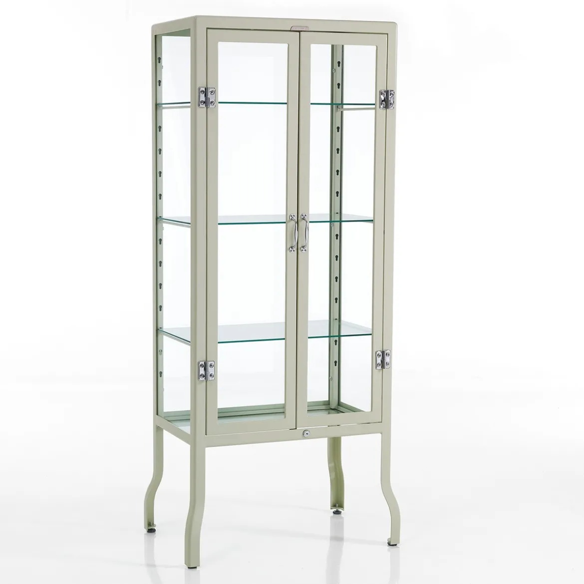 Mash white vetrina alta 2 ante produzione dulton in acciaio laccato di colore avorio lucido l70 p45 h161 cm