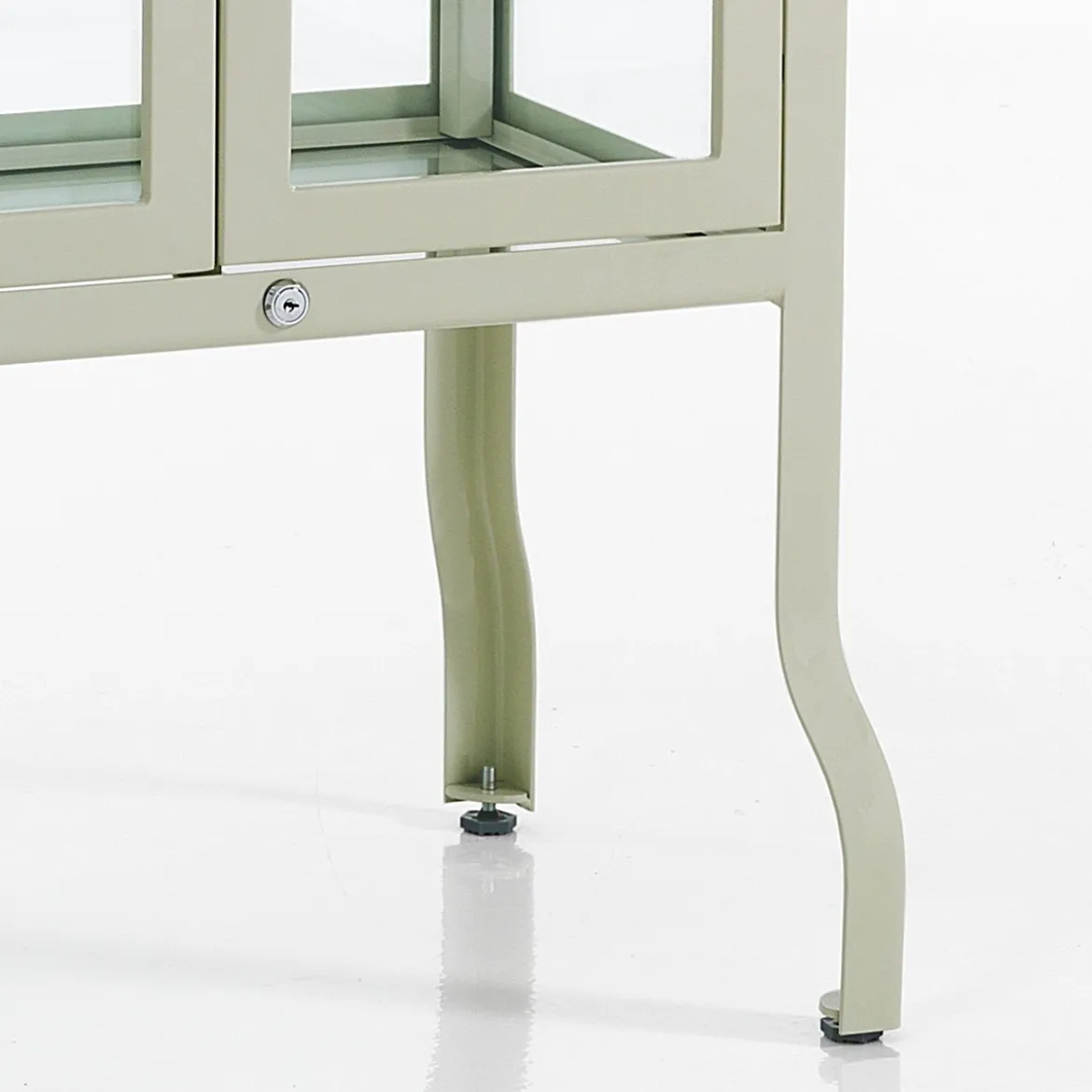 Mash white vetrina alta 2 ante produzione dulton in acciaio laccato di colore avorio lucido l70 p45 h161 cm