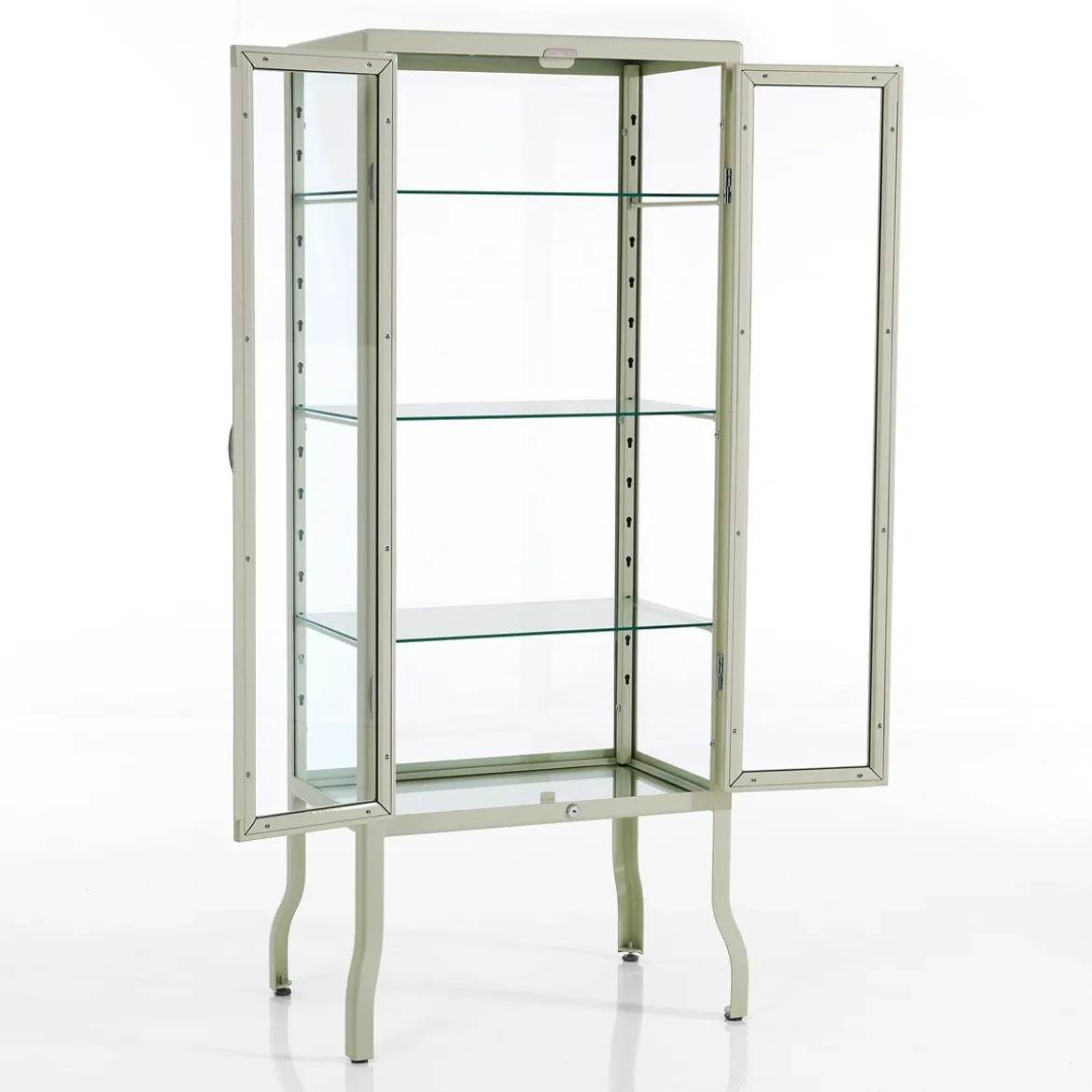 Mash white vetrina alta 2 ante produzione dulton in acciaio laccato di colore avorio lucido l70 p45 h161 cm
