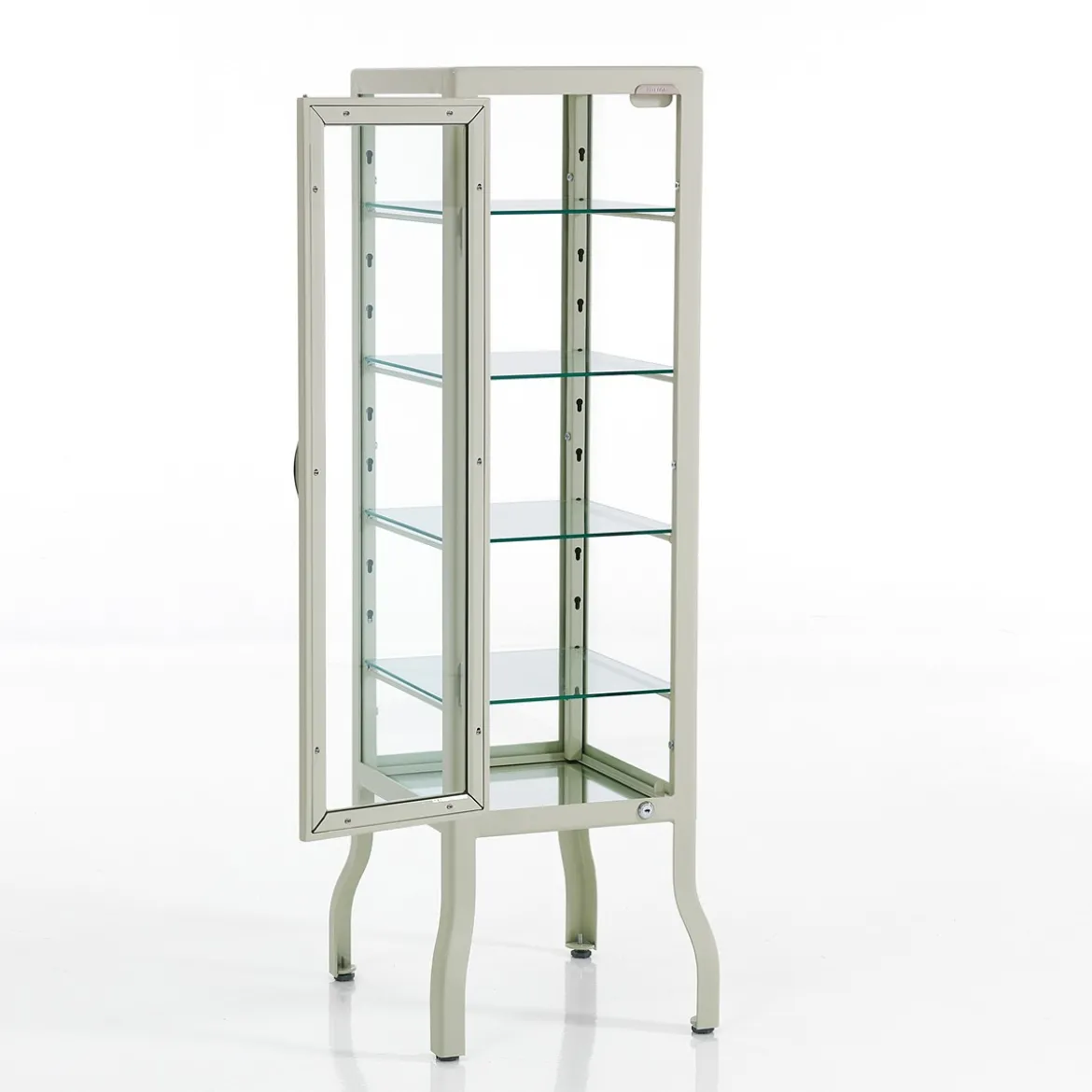 Mash white vetrina 1 anta produzione dulton in acciaio laccato di colore avorio lucido l40 p45 h126 cm