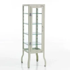 Mash white vetrina 1 anta produzione dulton in acciaio laccato di colore avorio lucido l40 p45 h126 cm