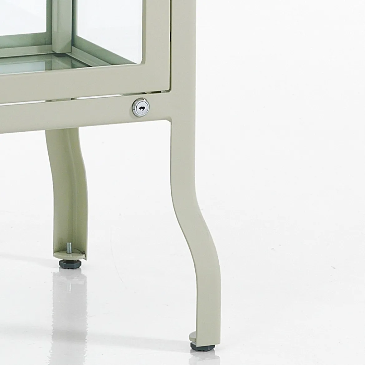 Mash white vetrina 1 anta produzione dulton in acciaio laccato di colore avorio lucido l40 p45 h126 cm