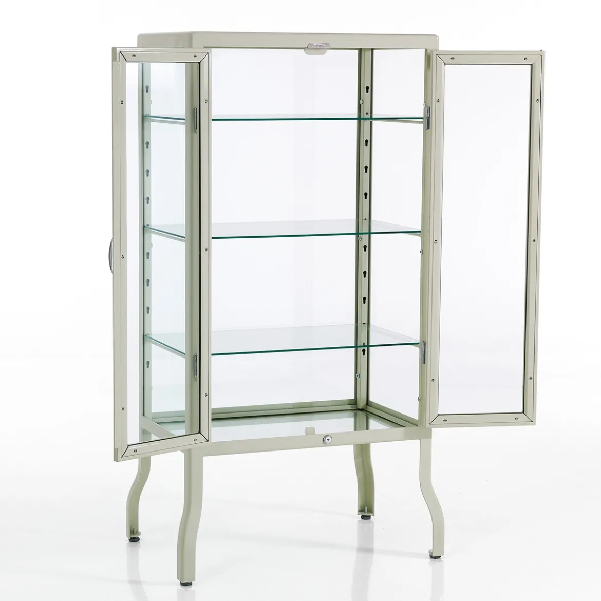 Mash white vetrina 2 ante produzione dulton in acciaio laccato di colore avorio lucido l70 p45 h131 cm