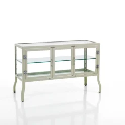 Mash white vetrina 3 ante produzione dulton in acciaio laccato di colore avorio lucido l125 p50 h76 cm