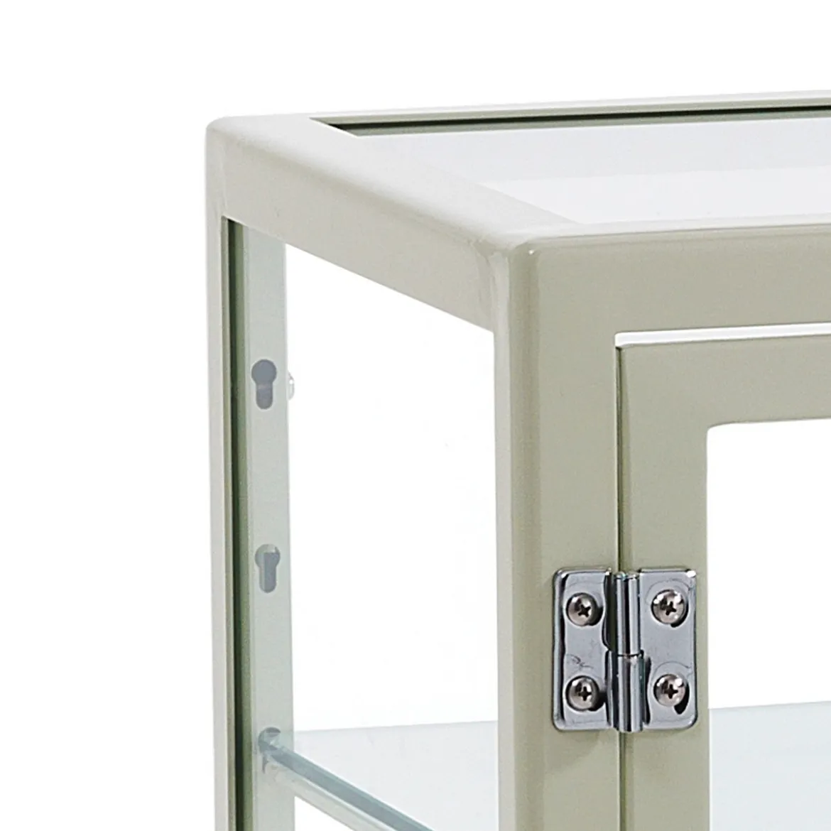 Mash white vetrina 3 ante produzione dulton in acciaio laccato di colore avorio lucido l125 p50 h76 cm