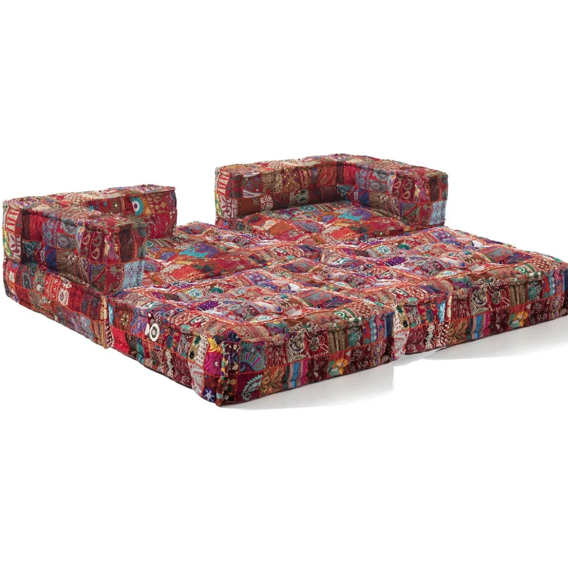 Maxi yara high divano 2 posti rivestimento cotone patchwork multicolore dimensioni l200 p80 h60 cm