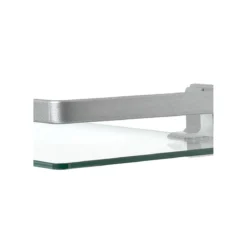 Mazzo mensola da parete in metallo finitura alluminio vetro trasparente 50x19 h5 cm