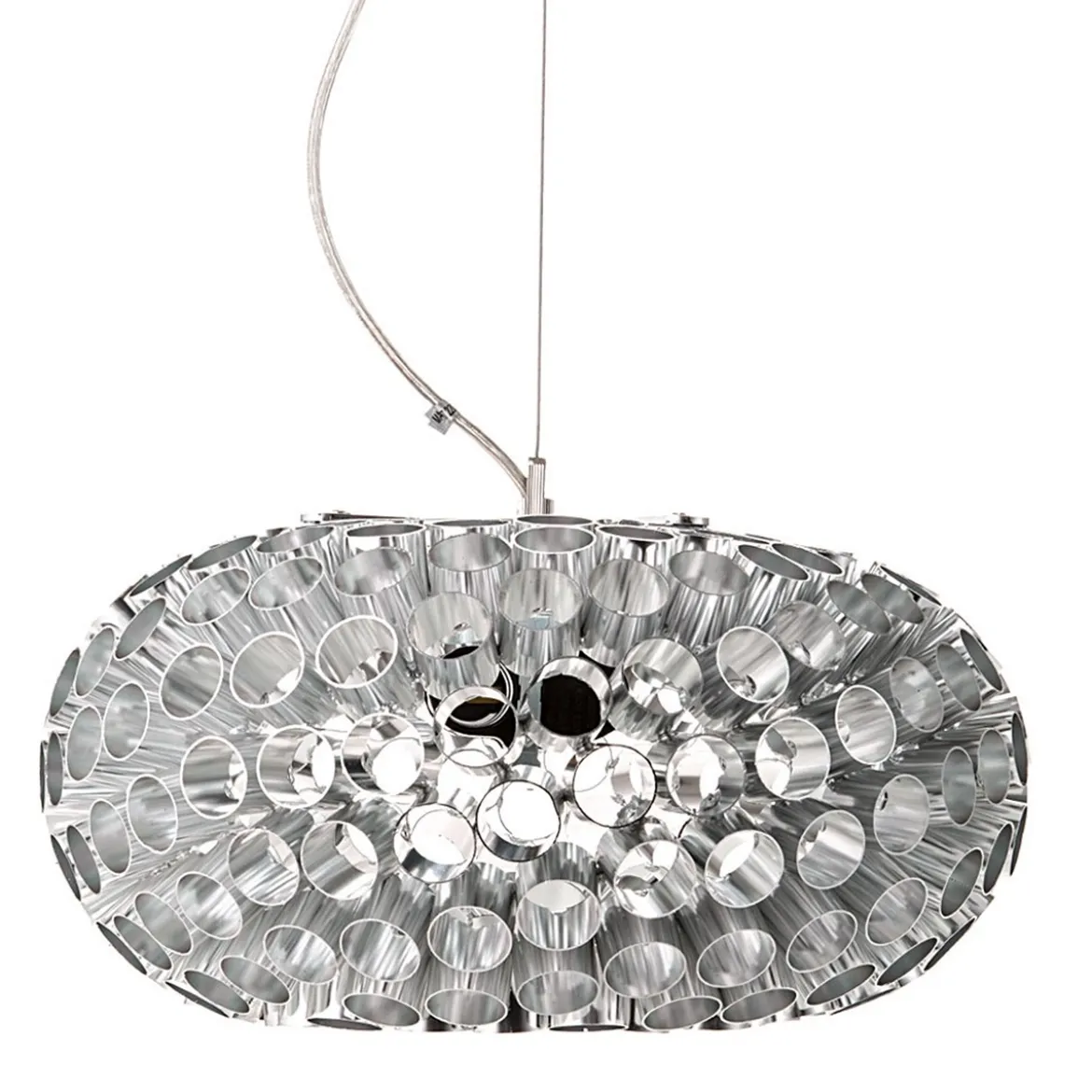 Meteora lampadario in metallo cromato filo regolabile d38 h20 cm